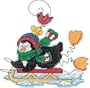 Dimensions 'SLEDDING PENGUIN' Counted Cross Stitch Kit
