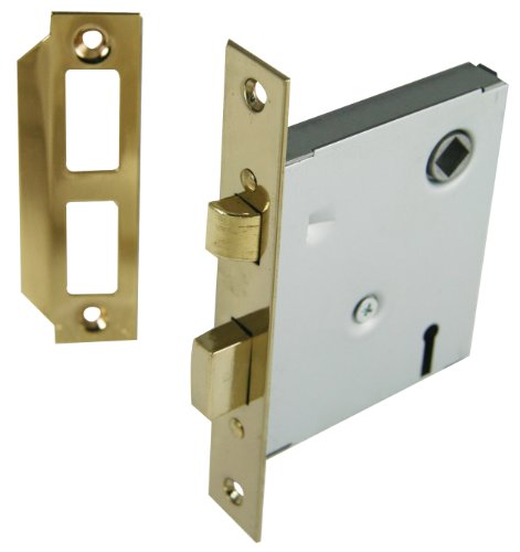 Polished Brass Mortise Lock Body with Deadbolt