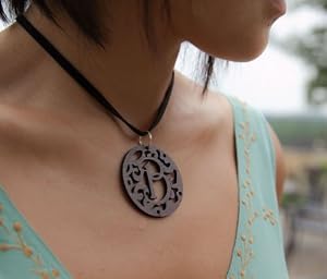 Laser Cut Wood Monogram Necklaces