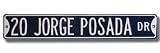 20 Jorge Posada Drive Street Sign 6 x 36 MLB Baseball Street Sign