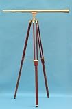 44-inch Clear Coated Solid Brass Harbormaster Telescope on a Mahogany Tripod with Standard Mount
