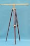 44-inch Clear Coated Solid Brass Harbormaster Telescope on a Mahogany Tripod with Standard Mount