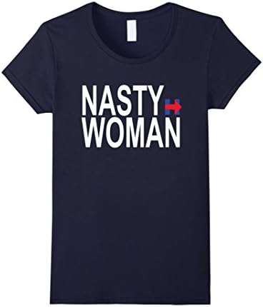 Women's NASTY WOMAN T-SHIRT Large Navy