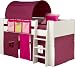 PINK & PURPLE MIDSLEEPER BED WITH TUNNEL, TENT & POCKET PACKAGE FROM CENTURION PINE