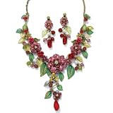 2-Piece Crystal/Lucite Flower Set