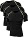 Neleus Men's Running Compression Shirts,5013,3 Pack,Black,XL,EU 2XL