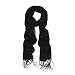 Elegant Solid Color Fringe Scarf - Different Colors Available, Black Elegant Solid Color Fringe Scarf - Different Colors Available, Black