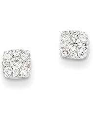 14k White Gold Diamond Post Earrings
