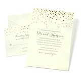 UPC 634680142790 product image for Gartner Studios 50ct. Gold Dot Border Invitation Kit | upcitemdb.com