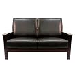 Milano Faux Leather Loveseat- Dark Brown