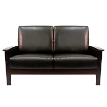 Milano Faux Leather Loveseat- Dark Brown