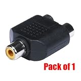 iMBAPrice® RCA Video Audio Splitter Adapter [1 Pack] (2 RCA female to 1 RCA female)