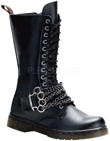 Previously Sold but brand new, 14 Eyelet Calf Combat Boot W/ Brass Knuckles Black Faux Leather Womens Size: 5 ONLY (U.S.)