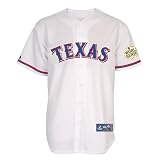 MLB Boys' Texas Rangers Mitch Moreland Replica Player Jersey With World Series Patch Fall 2012 (White, Small)