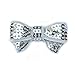 Sequin Bow Hair Clip - Toddler TruStay Clip - Best NO Slip Barrette For Fine Hair (TB4-Silver)