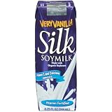 Silk Soymilk, Very Vanilla, 8.25-Ounce Aseptic Cartons, 3-Count Pack (Pack of 6)