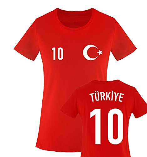 TRIKOT – TÜRKIYE – 10 – Damen T-Shirt – Rot / Weiss Gr. M