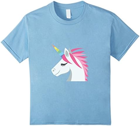 Kids Unicorn Emoji T Shirt 10 Baby Blue