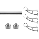 Bar Foot Rail Kit - Brushed Stainless Steel Wall Mount- 8' Length
