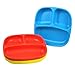 Re-Play 3-Pack Deep Wall Divided Plates, BPA-Free, Red Blue Yellow