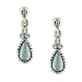  : MOTHER OF PEARL SILVER TONE TEARDROP EARRINGS