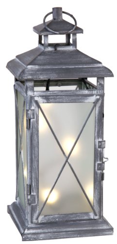 Best Season 861-04 Lanterne de jardin à LED Stallis au look antique Gris