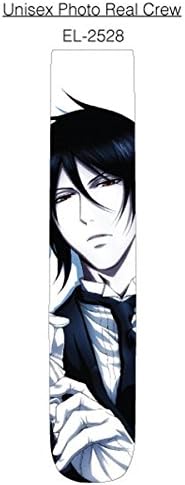 Anime Black Butler Sebastian Photo Real Unisex Crew Cut Socks Cosplay