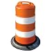 Kimberly Clark Jackson Safety 22972 TrailBOSS HDPE Channelizer Drum with 1610 Top Only, 4 High-Intensity 4" Stripe, Owow