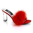 3 1/4 Inch High Heel Slipper Shoe Marabou Faux Fur