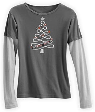 Green 3 Apparel Layered Look Button Tree USA-made Organic Tee (XL, Grey)