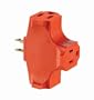 Leviton 694 15 Amp, 125 Volt, Heavy Duty Grounded Triple Outlet Adapter (Orange)