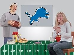 Detroit Lions Game/Tailgate Party Kits Banner & Tablecloth NFL Football Fan Shop Sports Team Merchandise