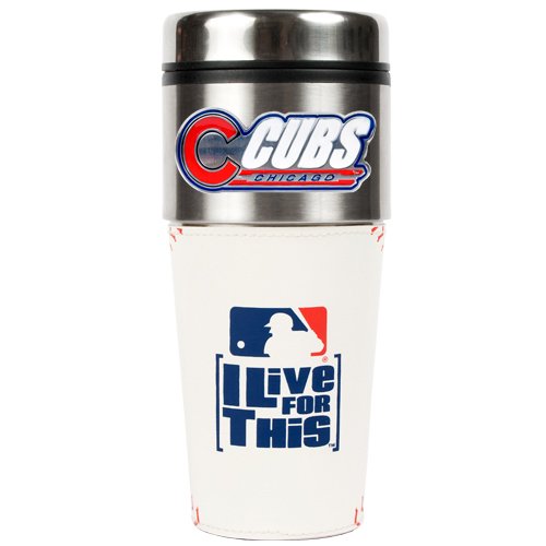 Sports MLB CUBS 16oz Stainless Steel Gameball Travel Tumbler/Leather-like Game Ball