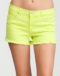 Destructed Neon Cutoff Short