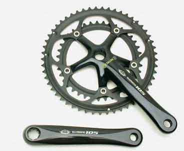 SportingGoods: Shimano 105 Bicycle Crankset Black Double