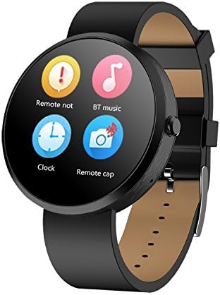 Smart Watch, G6 Black Bluetooth Wirst Smart Watch Heart Rate Monitor Touch Screen Incoming Call Sync, Music Sync, Message Reminder, Anti-lost for IOS Apple iPhone and Android Smartphone