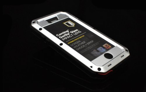 YY Store® Luxury Aluminum Metal Extreme Shockproof Dirt/Dust Proof Special-design Gorilla Glass Cover Case for Apple IPhone 5c - Silver