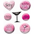 Bachelorette Party Bubble Stickers 7ct