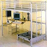 Twin Size Computer Station Sliver Loft-Bed 4027(MLSLV)