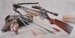 150 Lbs Wood Crossbow with Scope and Pack of Metal Arrows
