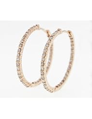 1.15ct Diamond Inside Outside Hoop Earrings 14k Gorgeous Pink Rose Gold