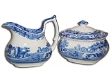 Spode Blue Italian Sugar and Creamer Set