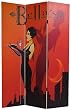 Classic Art Deco Nouveau Print Poster Room Divider Partition - 6ft. Cabaret Singer & Grand Salon Art Deco Folding Screen