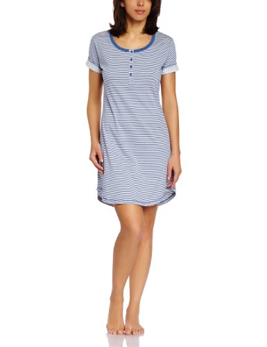 Esprit - Leafs Stripes - Chemise de Nuit - Imprimé - Coton - Femme - Bleu - FR: 42 (Taille fournisseur: 40) Esprit - Leafs Stripes - Chemise de Nuit - Imprimé - Coton - Femme - Bleu - FR: 42 (Taille fournisseur: 40)
