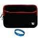 Neoprene Protective Glove Cover Sleeve for Barnes and Noble Nook Color Wireless Reading Device Wi-Fi 7 inch LCD Display Screen, Red Trim