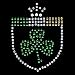Women's Sweatshirt : Ireland Crest with Shamrock - Embellished Rhinestones St Patricks Day Irish