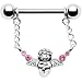 Silver 925 Pink Guardian Angel Nipple Ring MADE WITH SWAROVSKI ELEMENTS