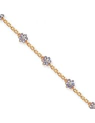 Round Shape Tanzanite and Diamond Bracelet in Gold - 14kt Yellow - Tasteful