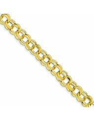 Genuine 14K Yellow Gold Lite 8.5mm Double Link Charm Bracelet 8.25 Inches 10 Grams Of Gold 100% Satisfaction Guaranteed.