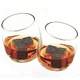 True Fabrications Glacier Rocks Whiskey Soapstone Ice Cubes and Rocking Tumblers Gift Set, 8pc Set
